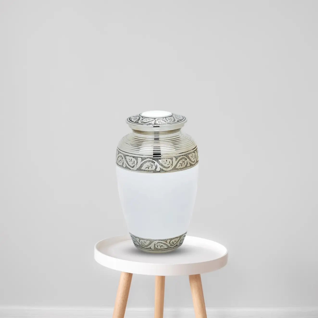 Brass Pet Urn - White