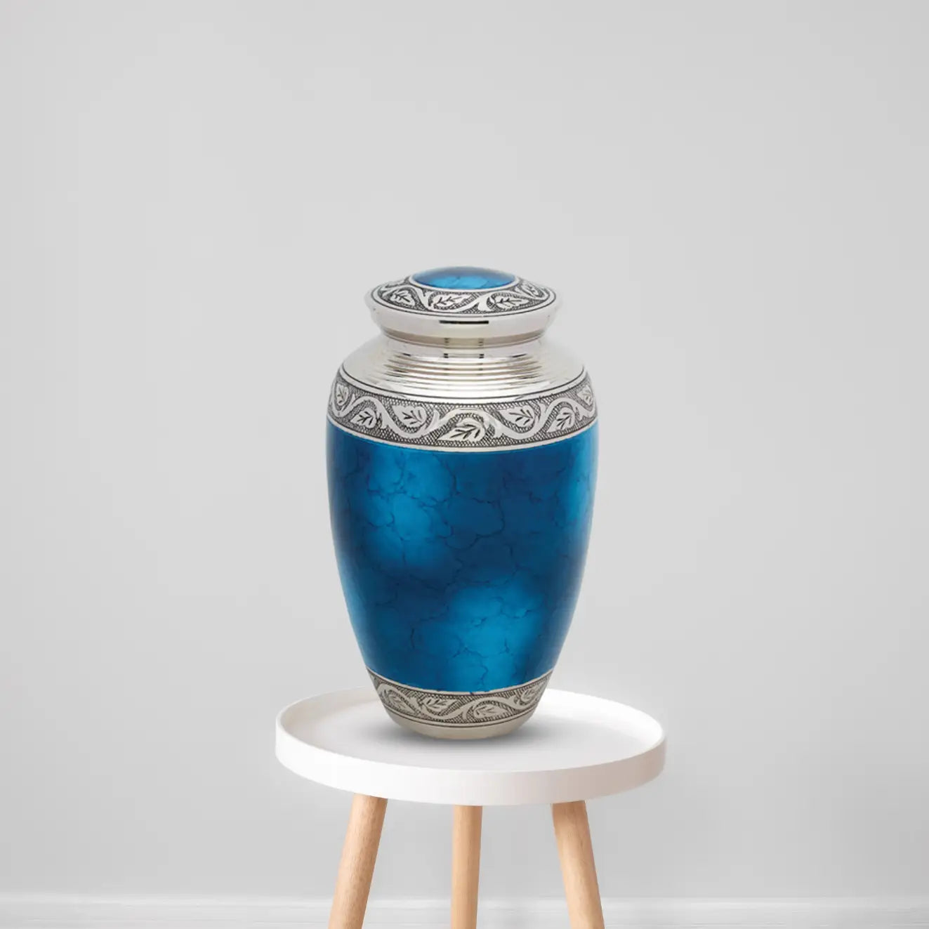 Brass Pet Urn - Blue