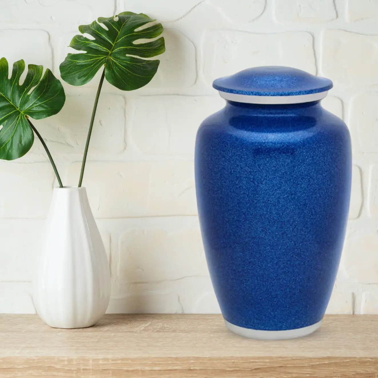 Solid Color Pet Urn - Blue Pearl