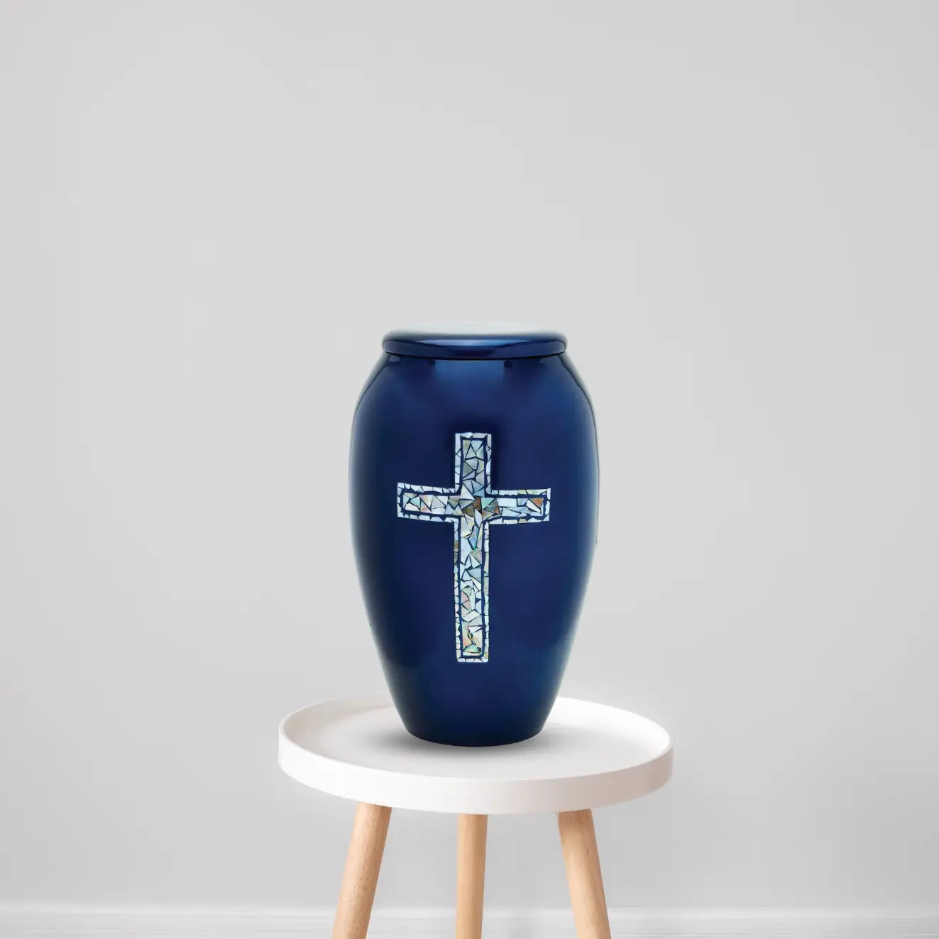 Designer Pet Urn - Blue Cross