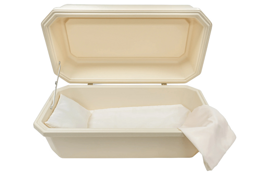 Classic Pet Casket | Almond With Rosetan