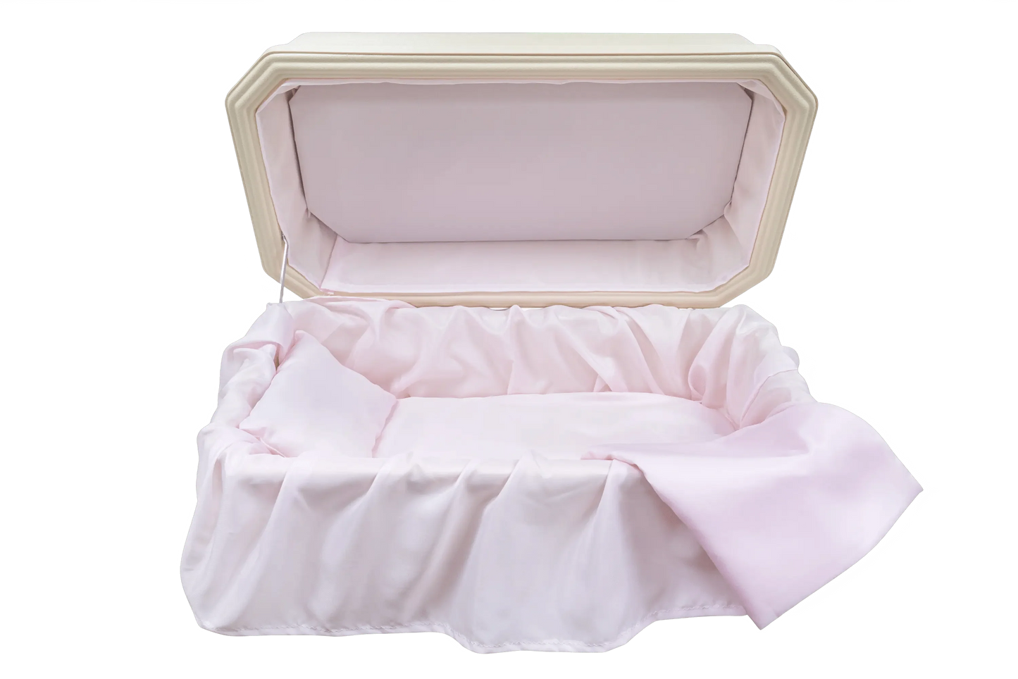 Platinum Pet Casket | Almond With Pink