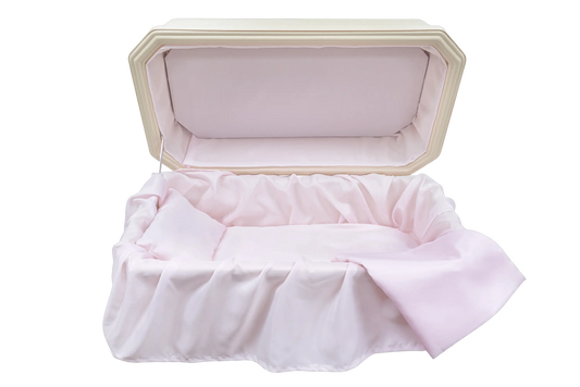 Platinum Pet Casket | Almond With Pink