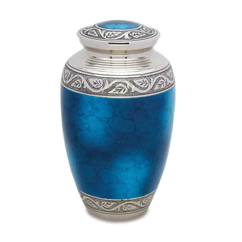 Brass Pet Urn - Blue