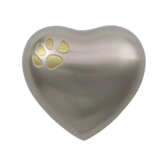 Classic Paws Pewter Heart Shaped Pet Urn