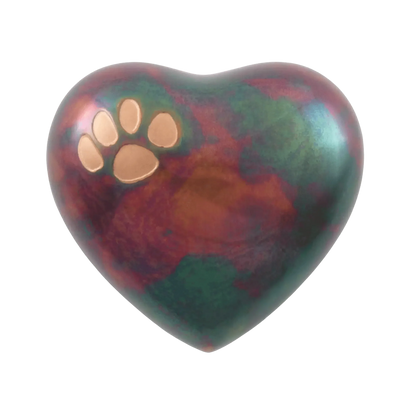 Classic Paws Raku Heart Shaped Pet Urn