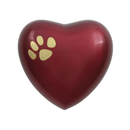 Odyssey® Paw Crimson Heart Shaped Pet Urn