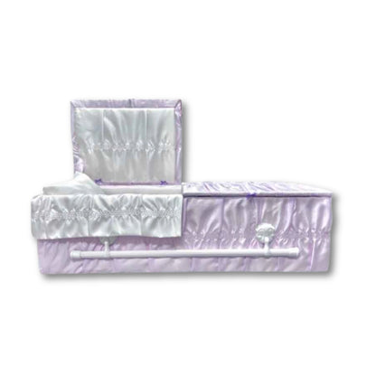 Standard Cloth-Covered Wood Pet Casket | Lilac Crepe