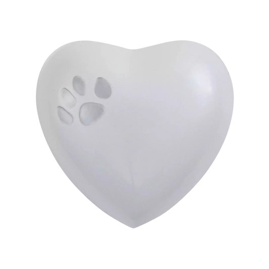 Odyssey® Paw Pearl Heart Shaped Pet Urn
