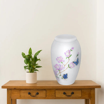 Hand Painted Pet Urns - Butterfly Landing