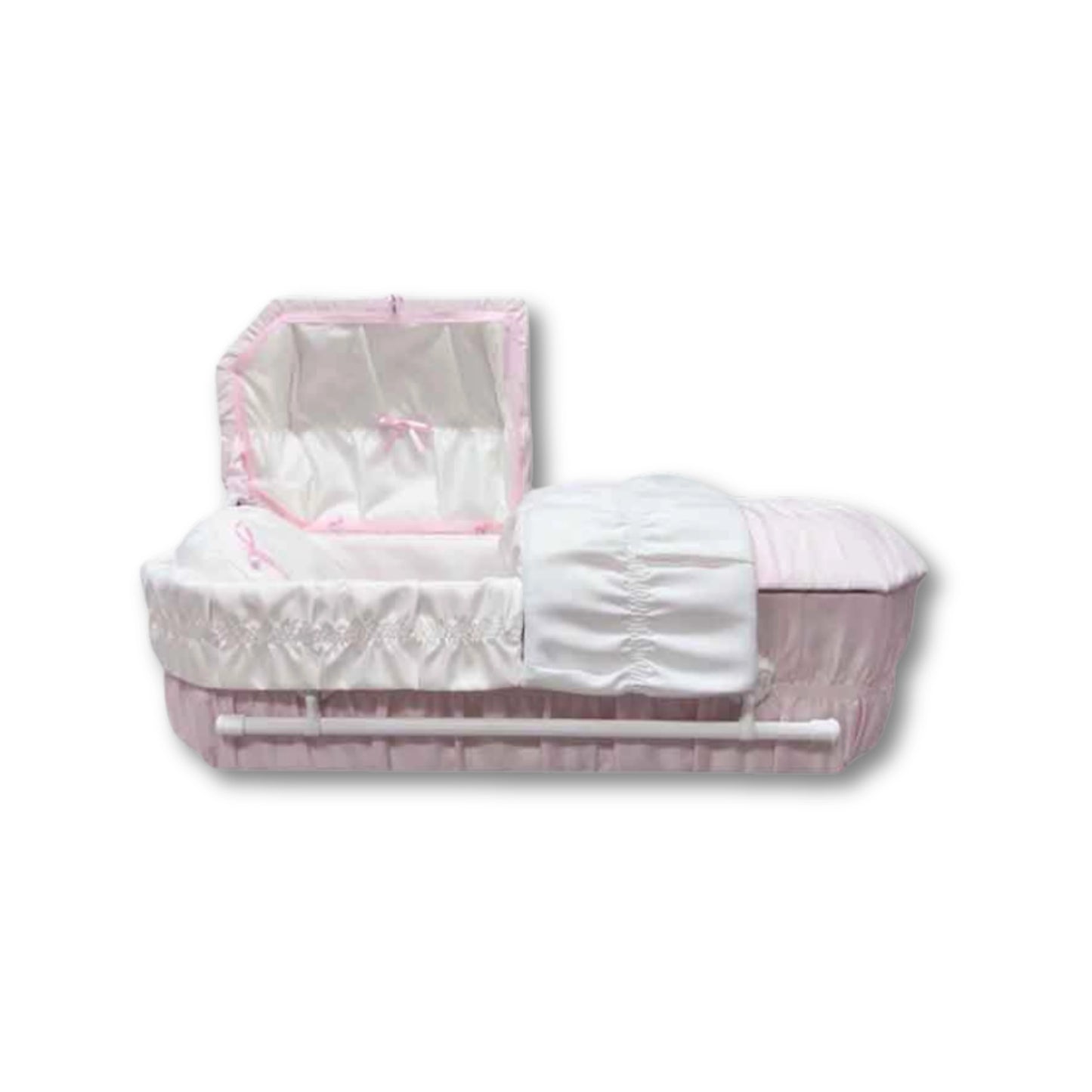 Octagon Cloth-Covered Wood Pet Casket | Pink Crepe