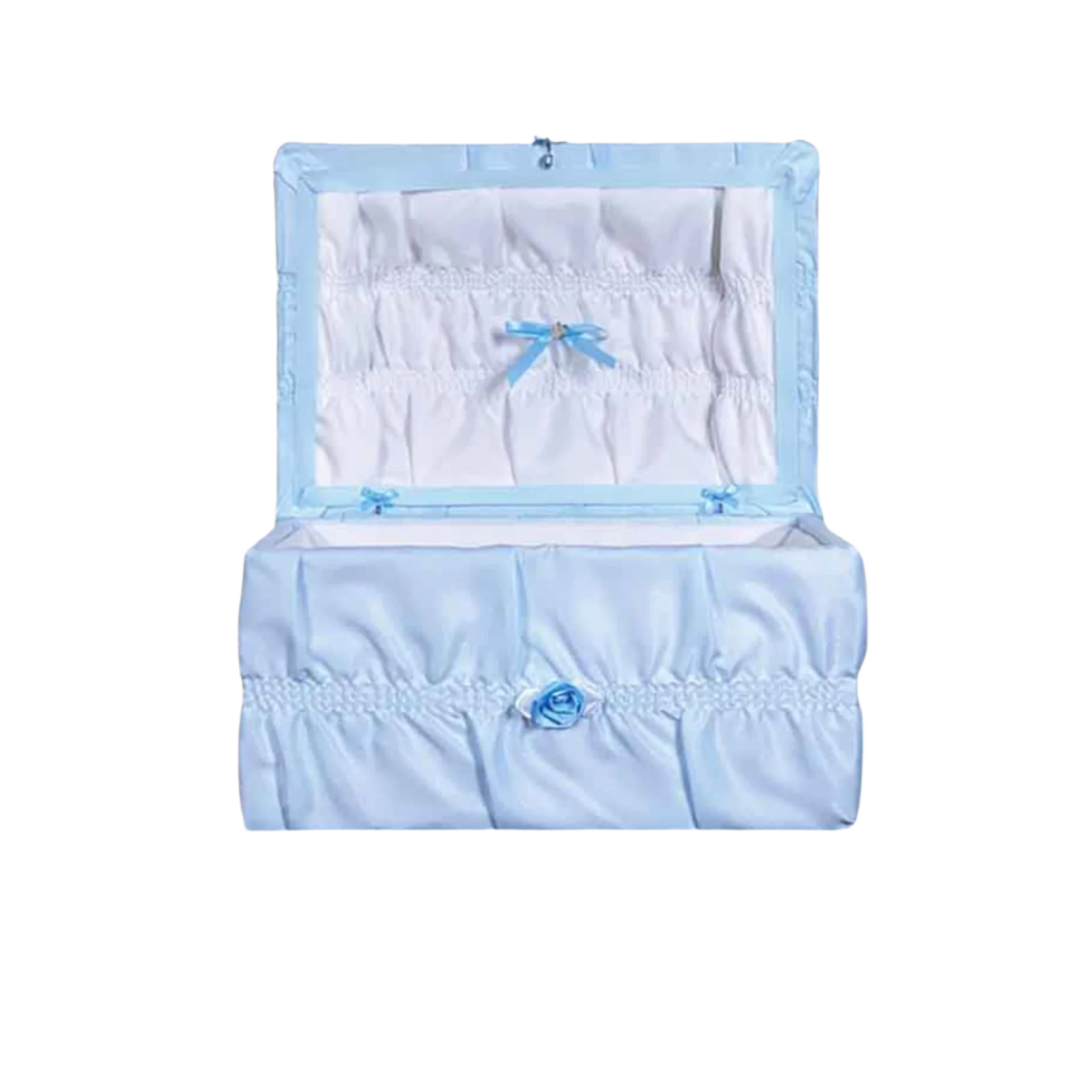 Cloth Covered Pet Casket | Blue Crepe