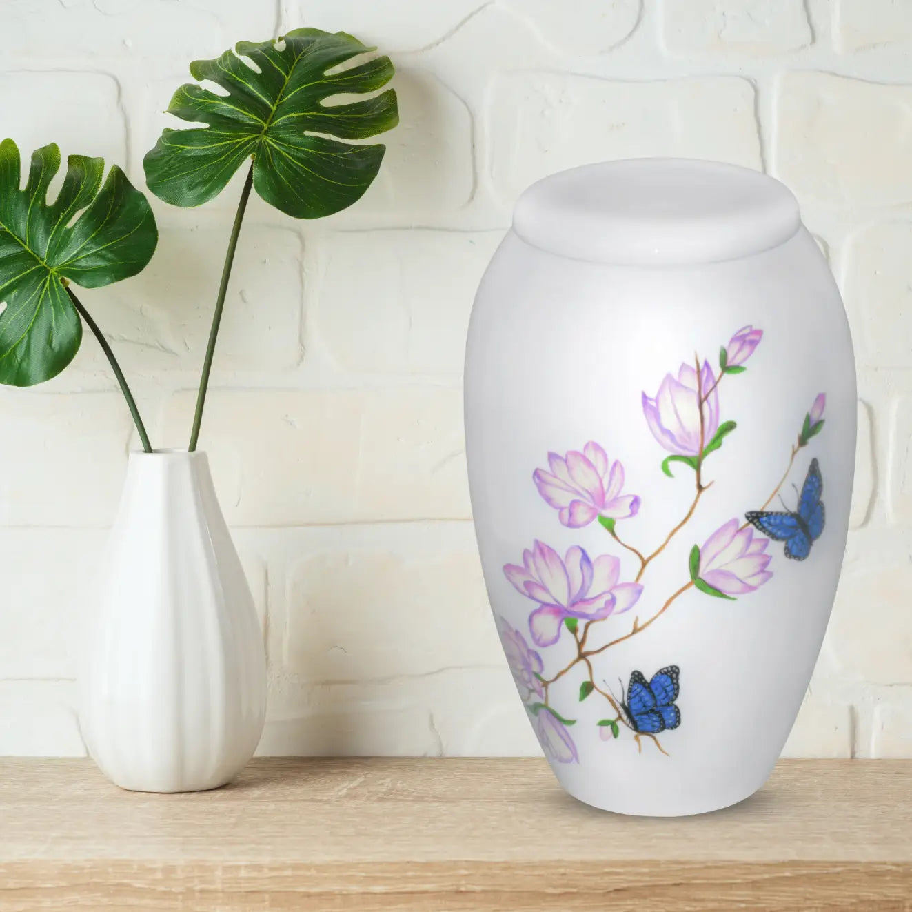 Hand Painted Pet Urns - Butterfly Landing