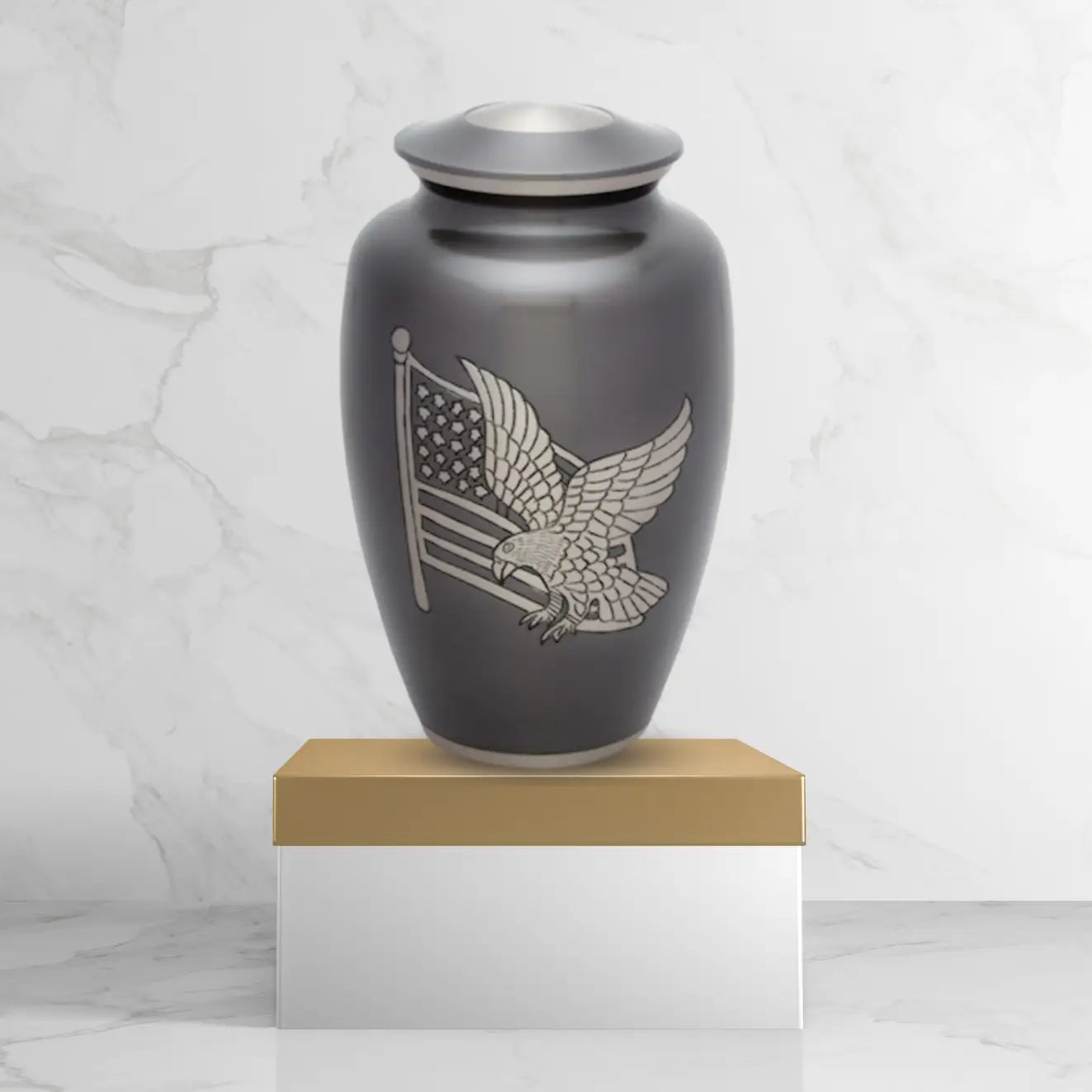 Load image into Gallery viewer, Brass Pet Urn - American Pride
