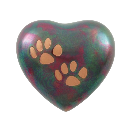 Odyssey® Paw Raku Heart Shaped Pet Urn
