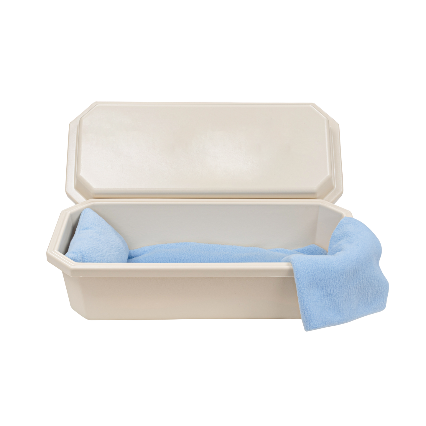 Standard Pet Casket With Interior | Almond & Blue