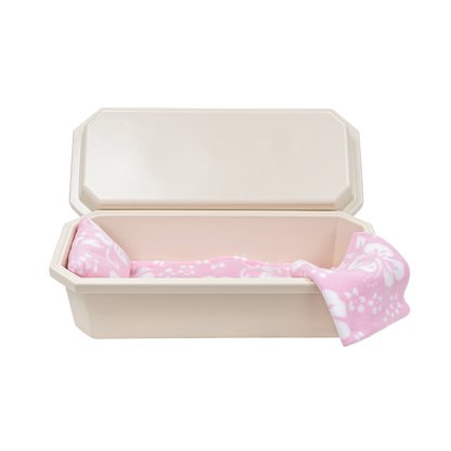 Standard Pet Casket | Almond With Pink Hibiscus