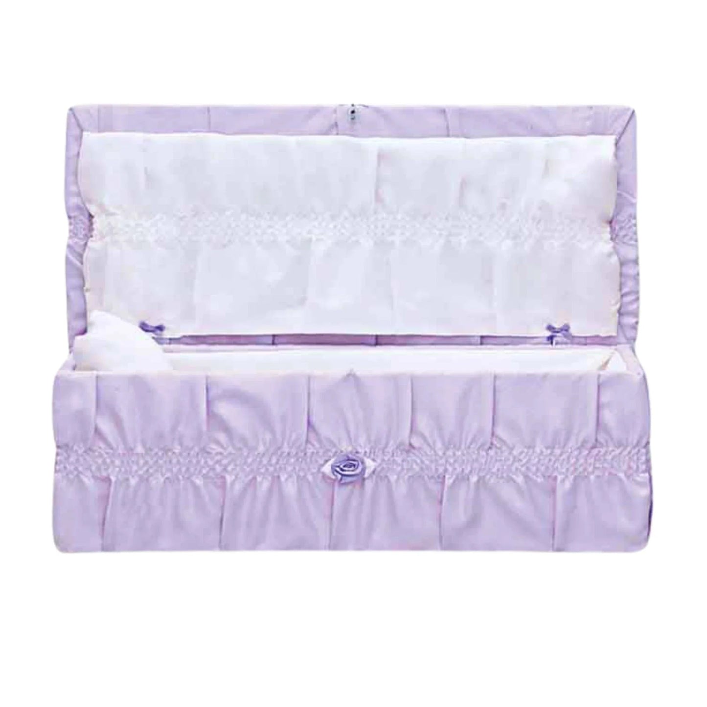 Standard Cloth-Covered Wood Pet Casket | Lilac Crepe