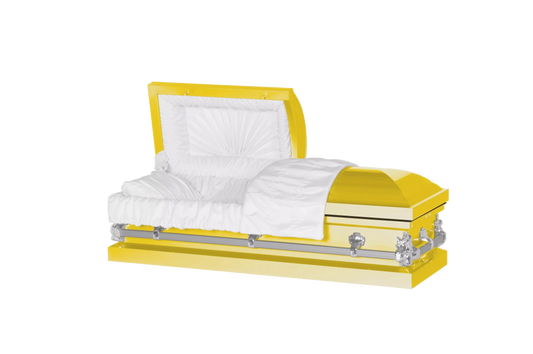 Steel Pet Casket | Bright Yellow