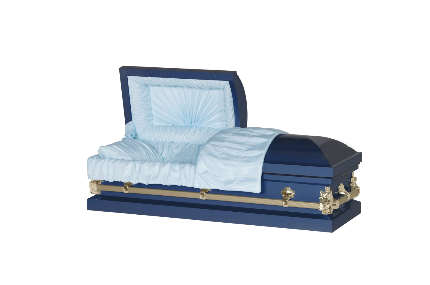 Steel Pet Casket | Dark Blue & Gold