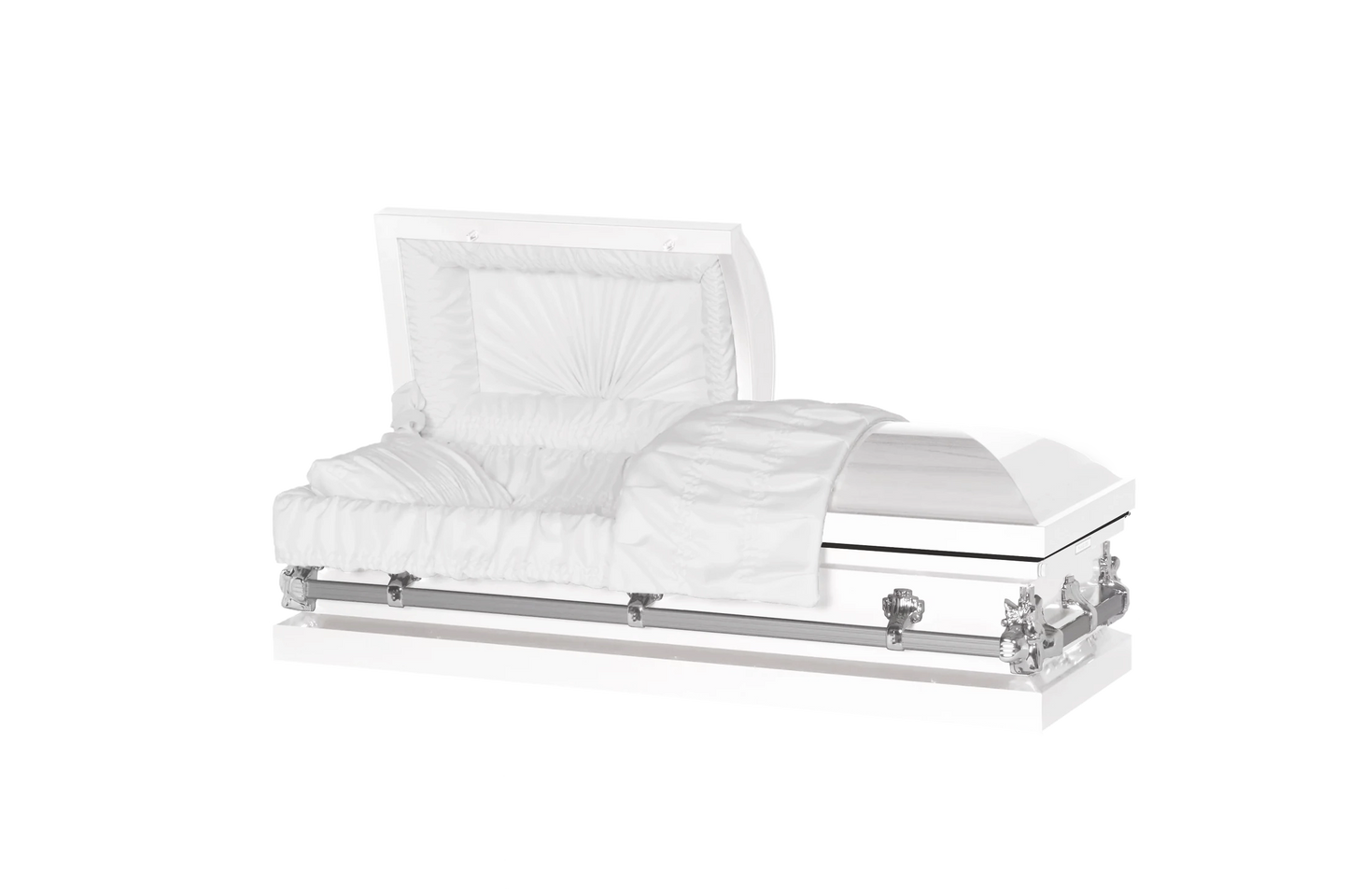 Steel Pet Casket | White & Silver