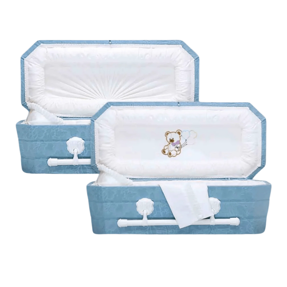 Faux Lambskin-Blue Cloth Covered Wood Pet Casket – Titan Casket | Pet