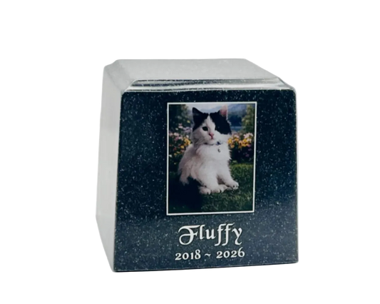 Cultured Marble Pet Urn | Black Pet Urn