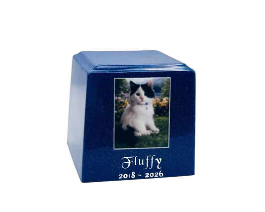 Cultured Marble Pet Urn | Blue Pet Urn