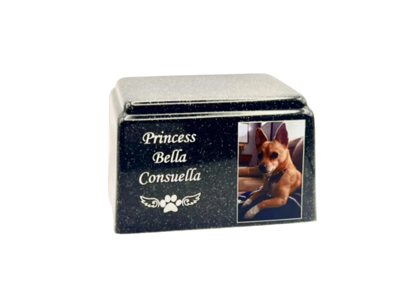 Cultured Marble Pet Urn | Black Pet Urn