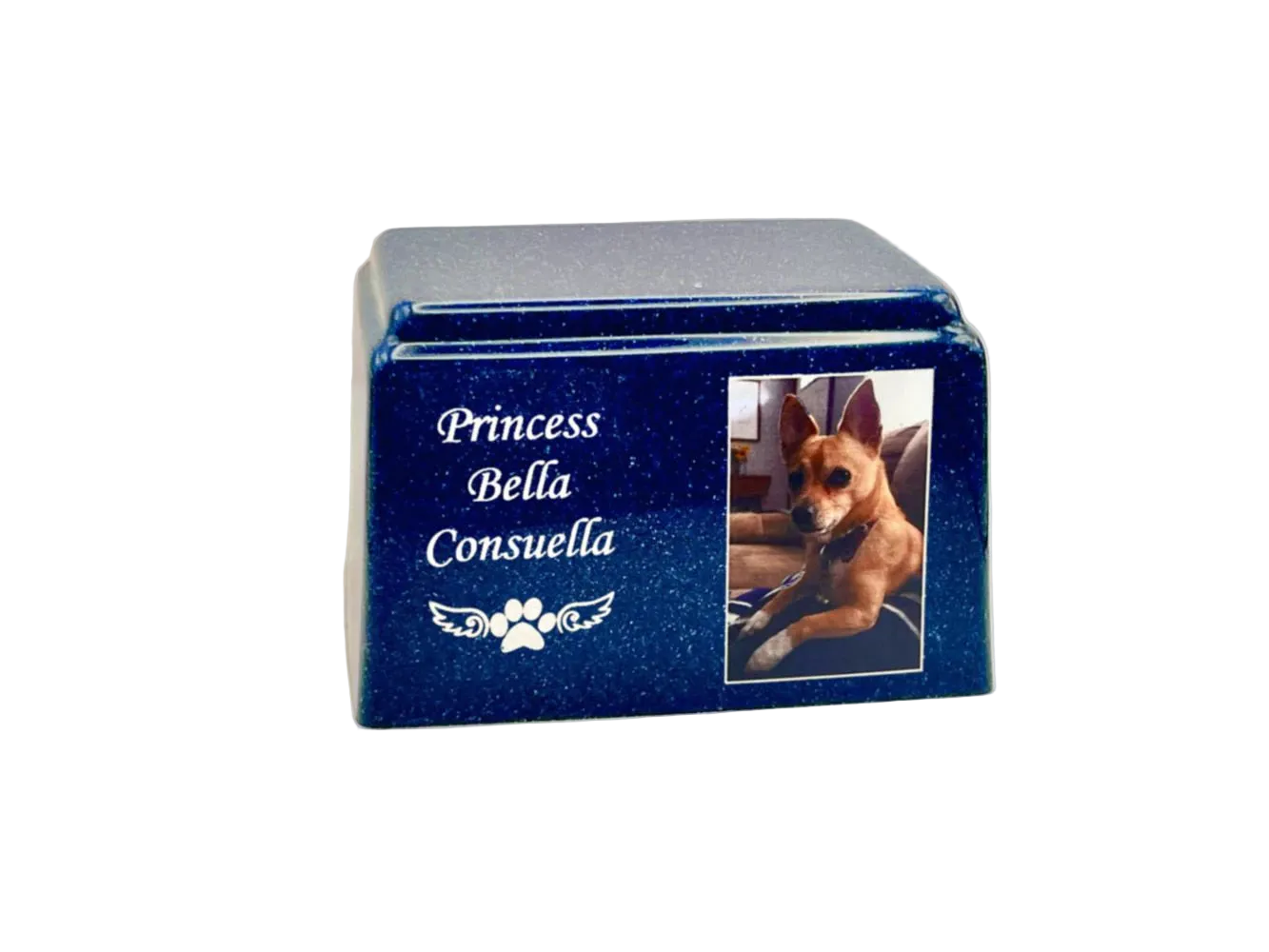 Cultured Marble Pet Urn | Blue Pet Urn