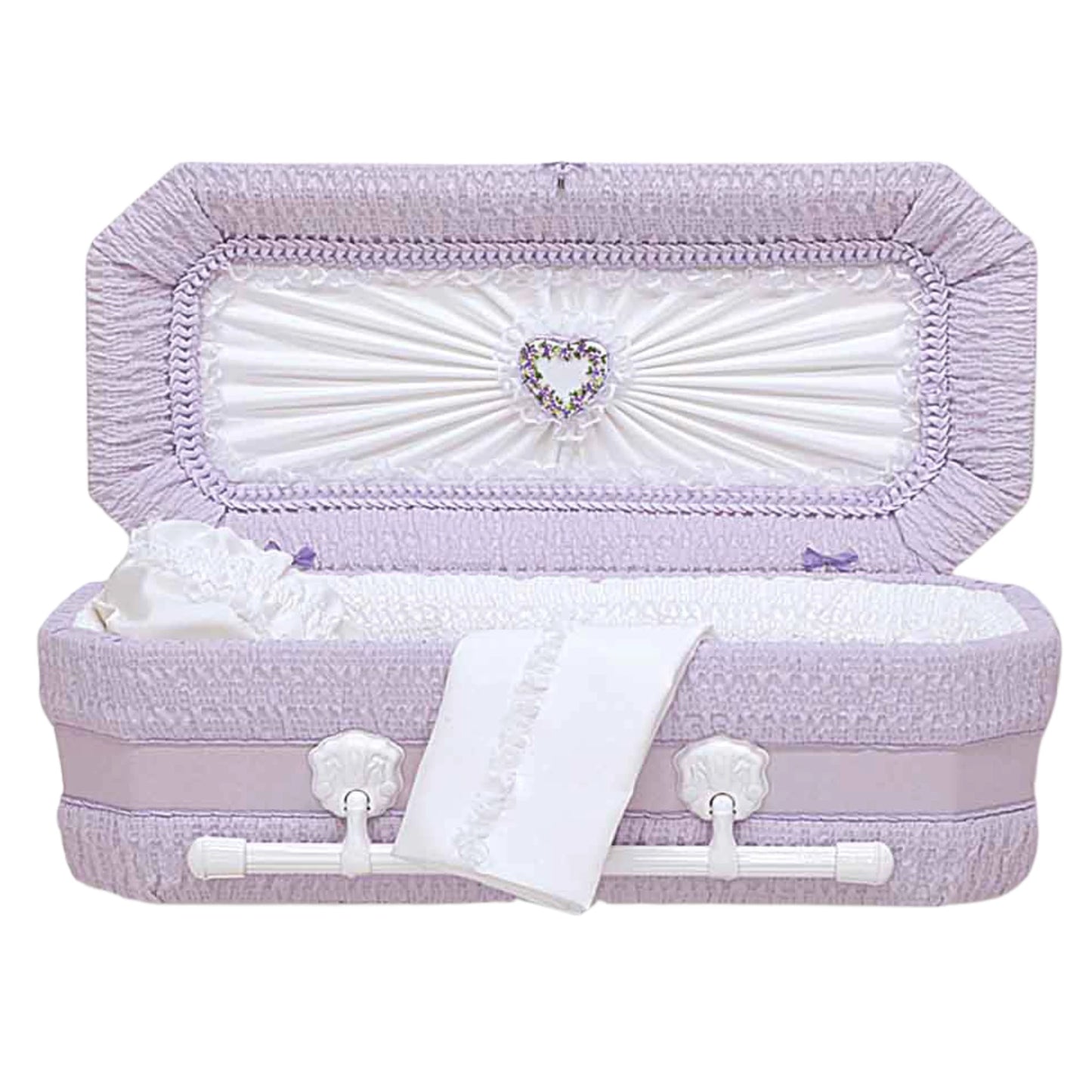 Premium Cloth Covered Wood Pet Casket | Lilac