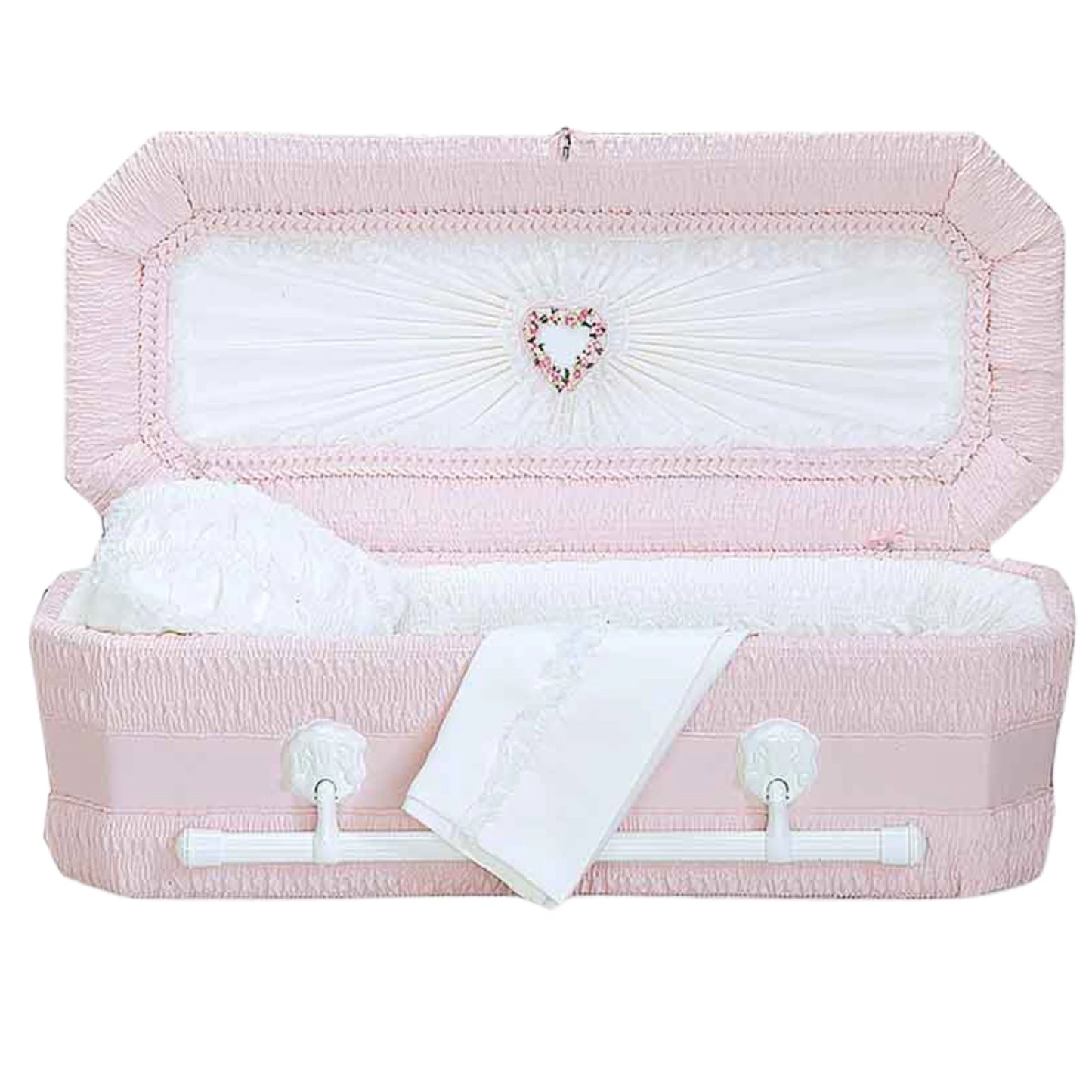 Premium Cloth Covered Wood Pet Casket | Pink