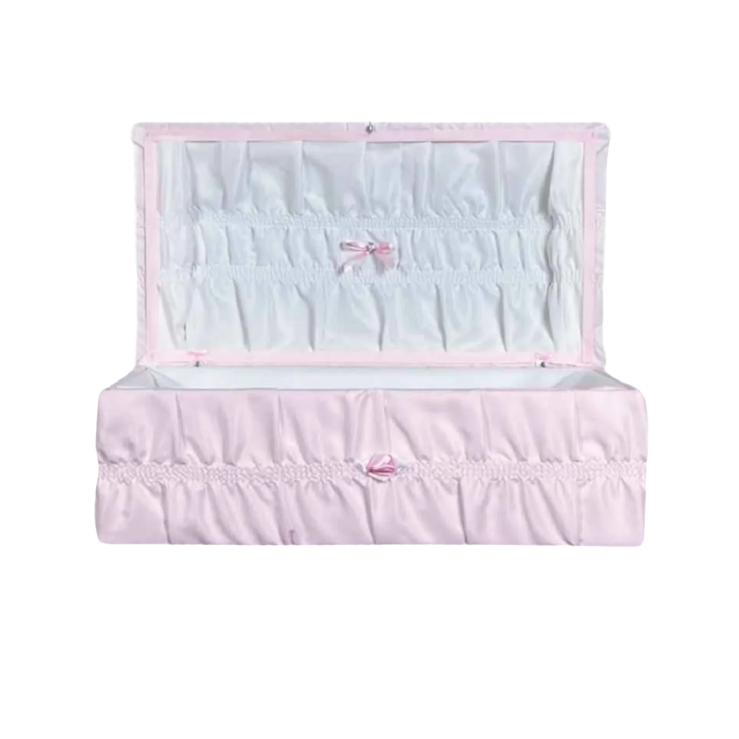 Cloth Covered Pet Casket | Pink Crepe