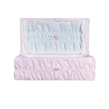 Cloth Covered Pet Casket | Pink Crepe