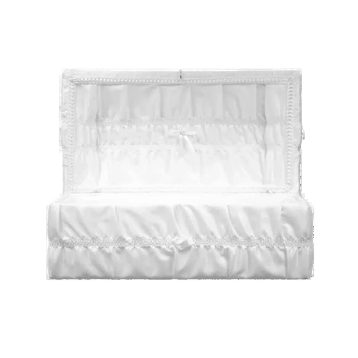 Cloth Covered Pet Casket | White Crepe