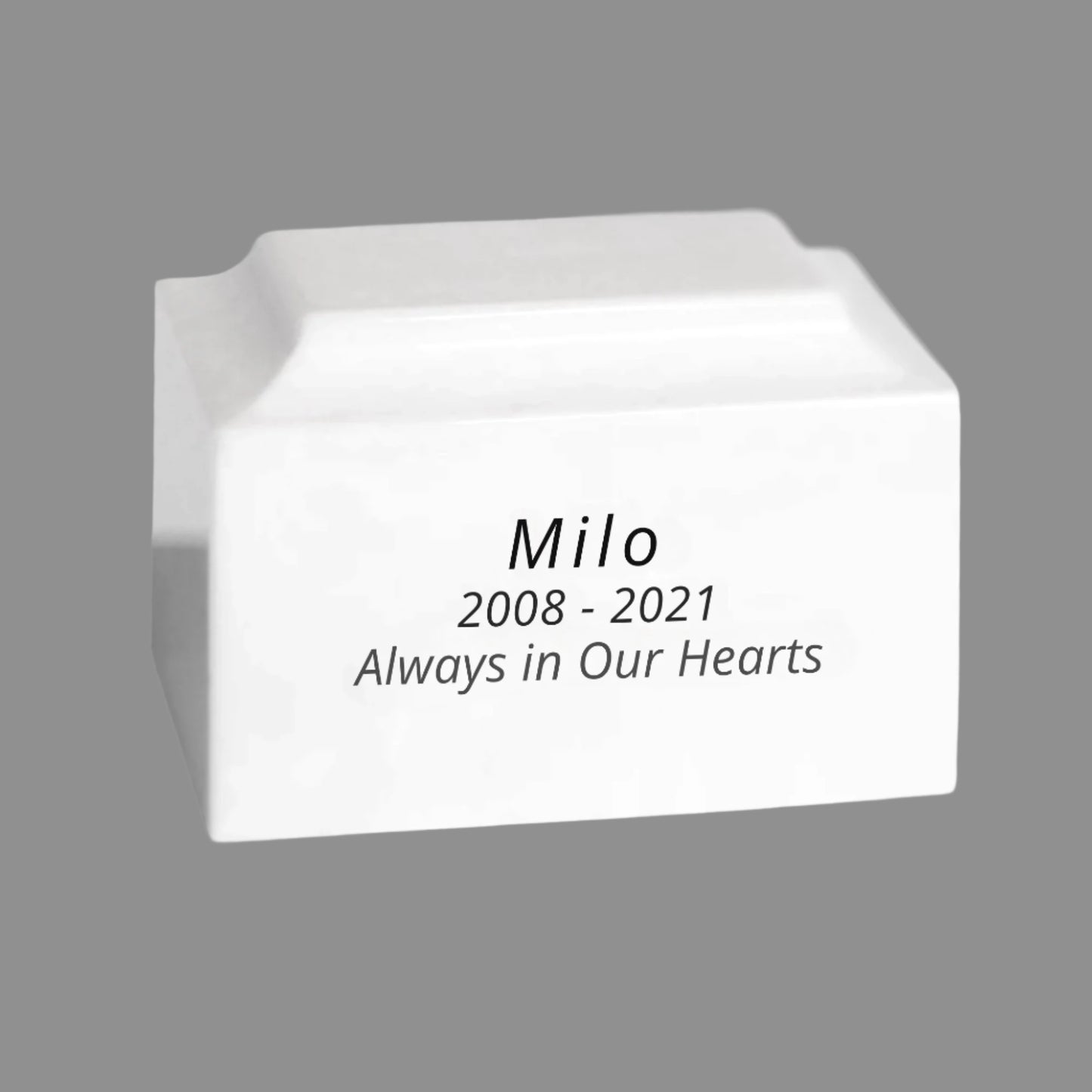 White Paw Cultured Marble Cremation Urn