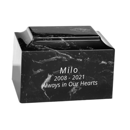 Black Paw Cultured Marble Cremation Urn