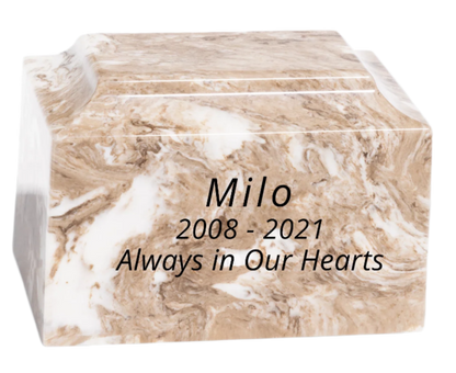 Sand Paw Cultured Marble Cremation Urn