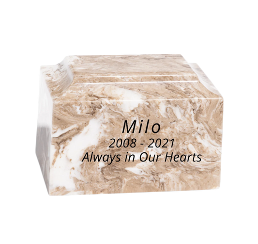 Sand Paw Cultured Marble Cremation Urn