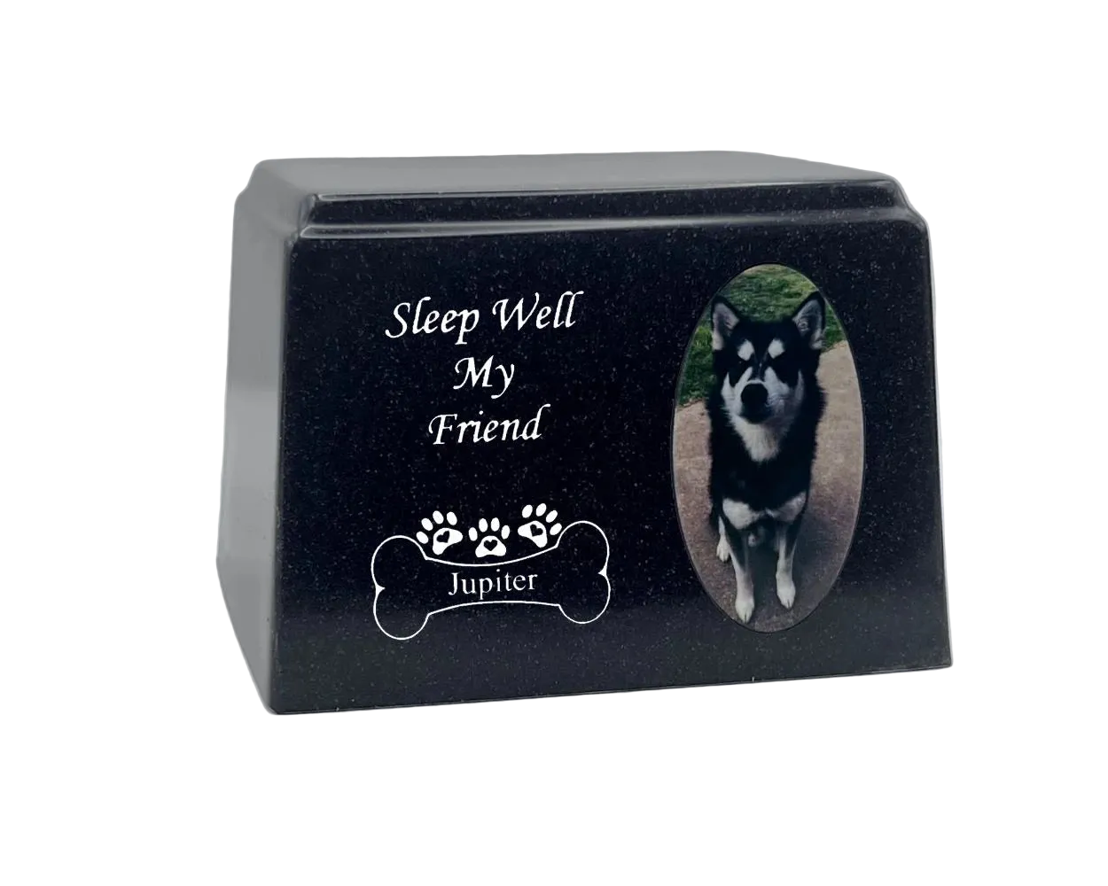 Cultured Marble Pet Urn | Black Pet Urn