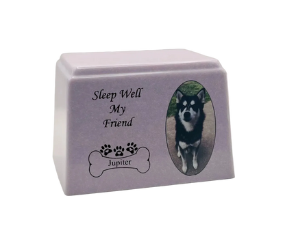 Cultured Marble Pet Urn | Lavender Pet Urn