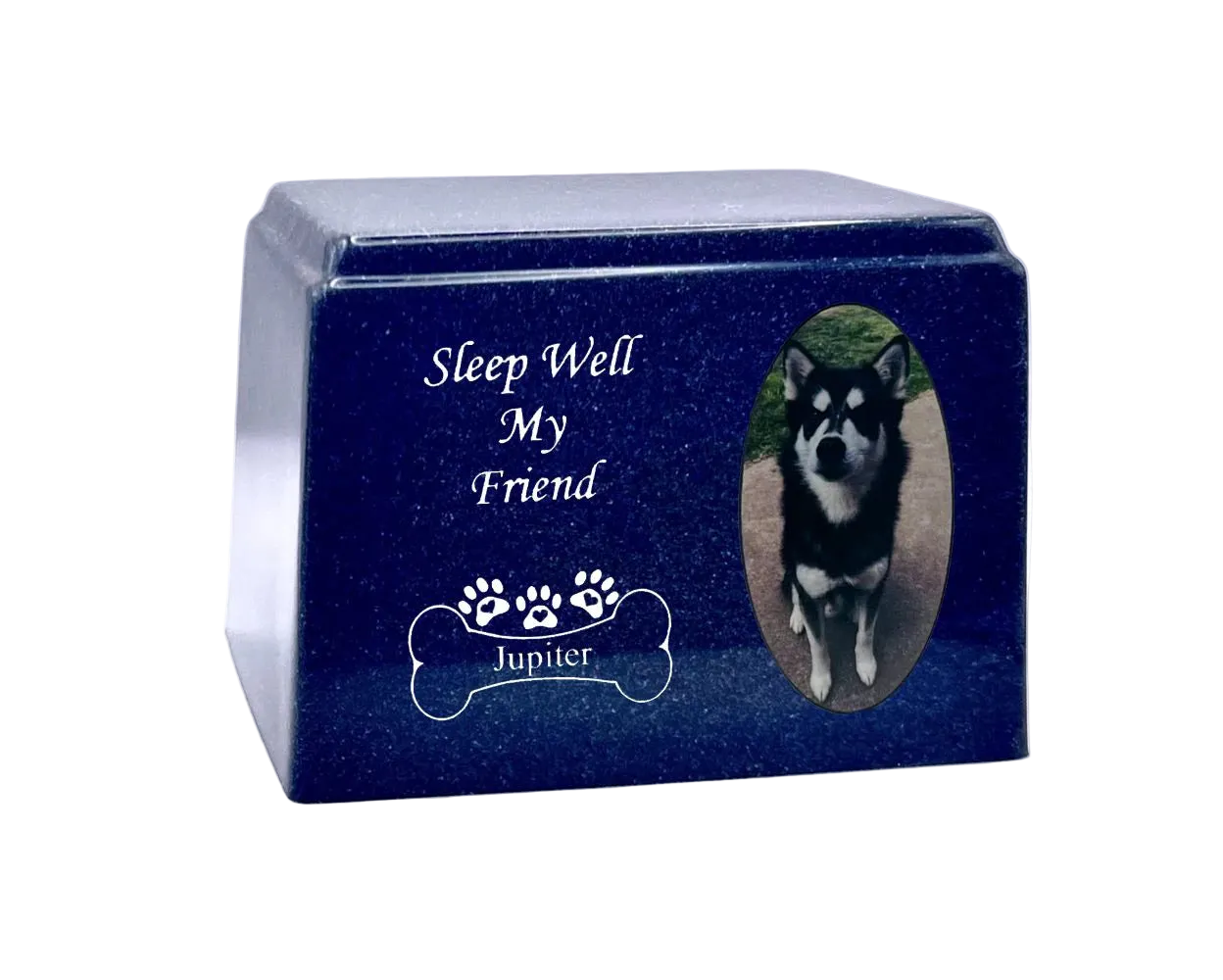 Cultured Marble Pet Urn | Blue Pet Urn