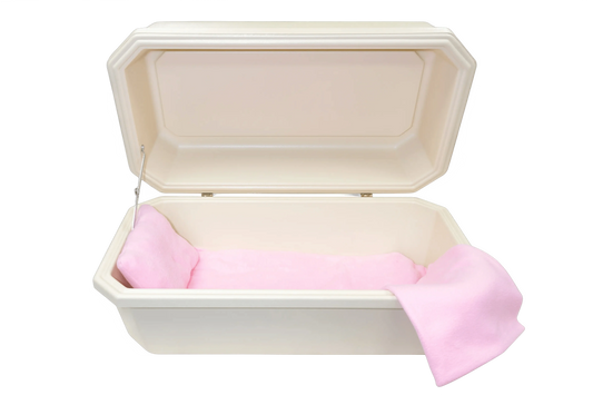 Classic Pet Casket | Almond With Pink