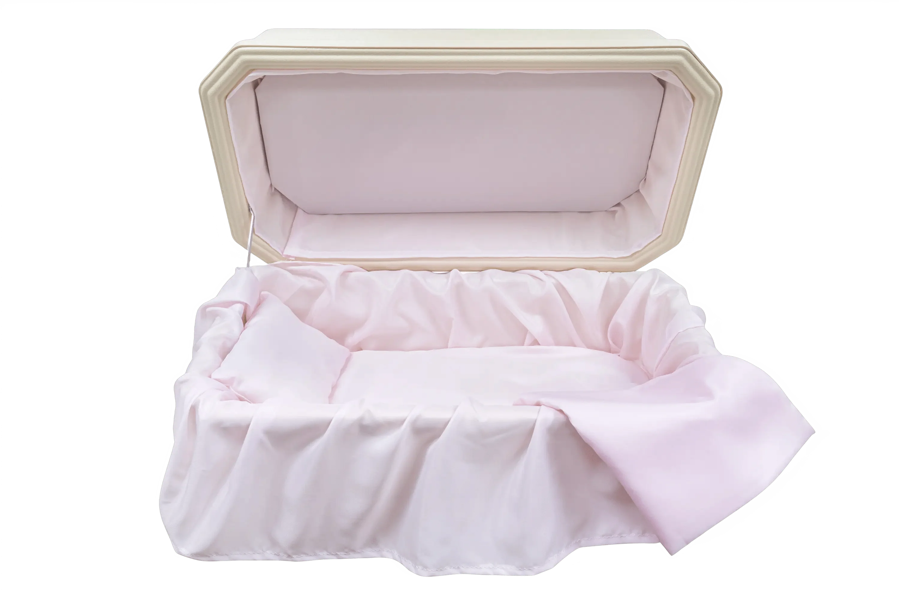 Only $299- Almond Pet Casket With Pink Interior for your cat and dog ...