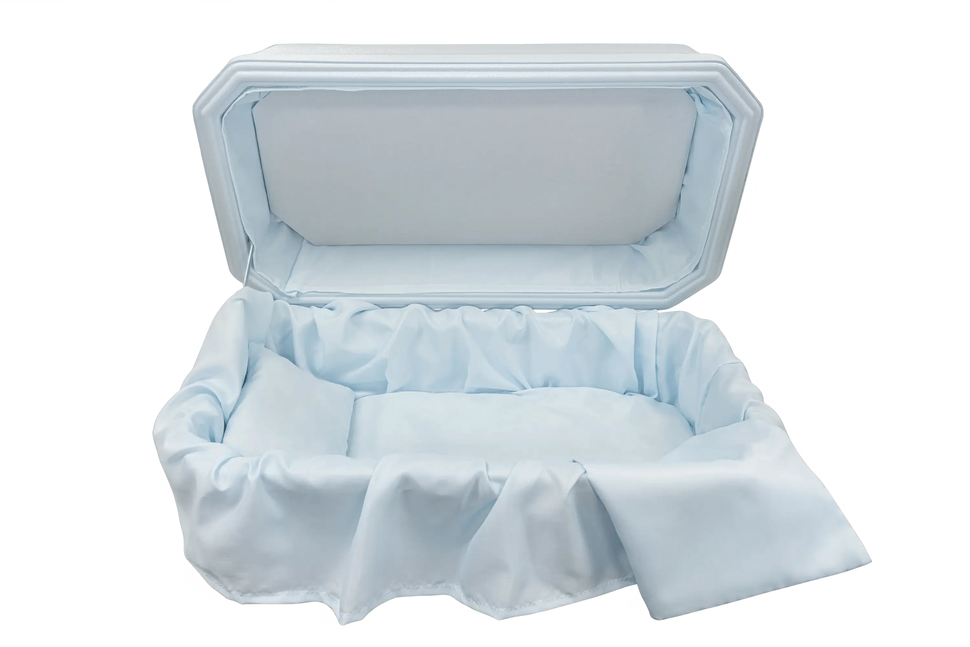 Only $249- Blue Pet Casket With Blue Interiors For Your Cat And Dog 