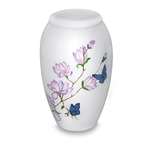 Hand Painted Pet Urns - Butterfly Landing